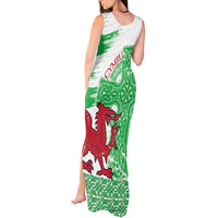 Grunge Green Wales Tank Maxi Dress Celtic Cross Welsh Red Dragon - Wonder Print Shop