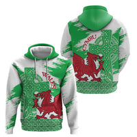 Grunge Green Wales Zip Hoodie Celtic Cross Welsh Red Dragon - Wonder Print Shop