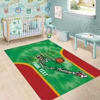 Lithuania Tie Dye Basketball Custom Area Rug Lietuva Skeleton Green - Wonder Print Shop