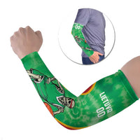 Lithuania Tie Dye Basketball Custom Arm Sleeves Lietuva Skeleton Green - Wonder Print Shop