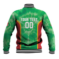 Lithuania Tie Dye Basketball Custom Baseball Jacket Lietuva Skeleton Green - Wonder Print Shop