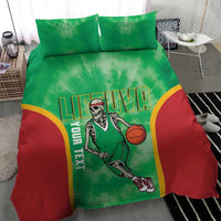 Lithuania Tie Dye Basketball Custom Bedding Set Lietuva Skeleton Green - Wonder Print Shop