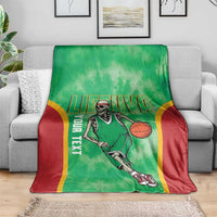 Lithuania Tie Dye Basketball Custom Blanket Lietuva Skeleton Green - Wonder Print Shop