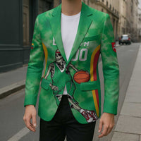 Lithuania Tie Dye Basketball Custom Blazer Lietuva Skeleton Green - Wonder Print Shop