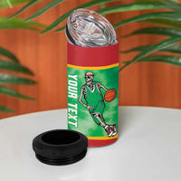 Lithuania Tie Dye Basketball Custom 4 in 1 Can Cooler Tumbler Lietuva Skeleton Green - Wonder Print Shop