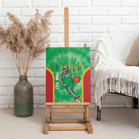 Lithuania Tie Dye Basketball Custom Canvas Wall Art Lietuva Skeleton Green - Wonder Print Shop