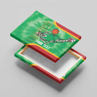 Lithuania Tie Dye Basketball Custom Canvas Wall Art Lietuva Skeleton Green - Wonder Print Shop