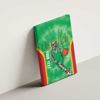 Lithuania Tie Dye Basketball Custom Canvas Wall Art Lietuva Skeleton Green - Wonder Print Shop