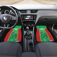 Lithuania Tie Dye Basketball Custom Car Mats Lietuva Skeleton Green - Wonder Print Shop