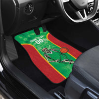 Lithuania Tie Dye Basketball Custom Car Mats Lietuva Skeleton Green - Wonder Print Shop