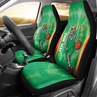 Lithuania Tie Dye Basketball Custom Car Seat Cover Lietuva Skeleton Green - Wonder Print Shop