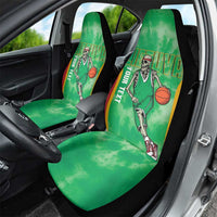 Lithuania Tie Dye Basketball Custom Car Seat Cover Lietuva Skeleton Green - Wonder Print Shop