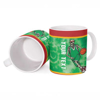 Lithuania Tie Dye Basketball Custom Ceramic Mug Lietuva Skeleton Green - Wonder Print Shop