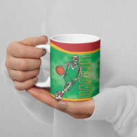 Lithuania Tie Dye Basketball Custom Ceramic Mug Lietuva Skeleton Green - Wonder Print Shop