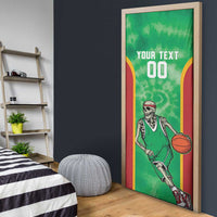 Lithuania Tie Dye Basketball Custom Door Cover Lietuva Skeleton Green - Wonder Print Shop