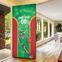 Lithuania Tie Dye Basketball Custom Door Cover Lietuva Skeleton Green - Wonder Print Shop