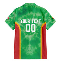 Lithuania Tie Dye Basketball Custom Family Matching Mermaid Dress and Hawaiian Shirt Lietuva Skeleton Green - Wonder Print Shop