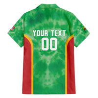 Lithuania Tie Dye Basketball Custom Family Matching Off The Shoulder Long Sleeve Dress and Hawaiian Shirt Lietuva Skeleton Green - Wonder Print Shop