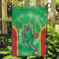 Lithuania Tie Dye Basketball Custom Garden Flag Lietuva Skeleton Green - Wonder Print Shop