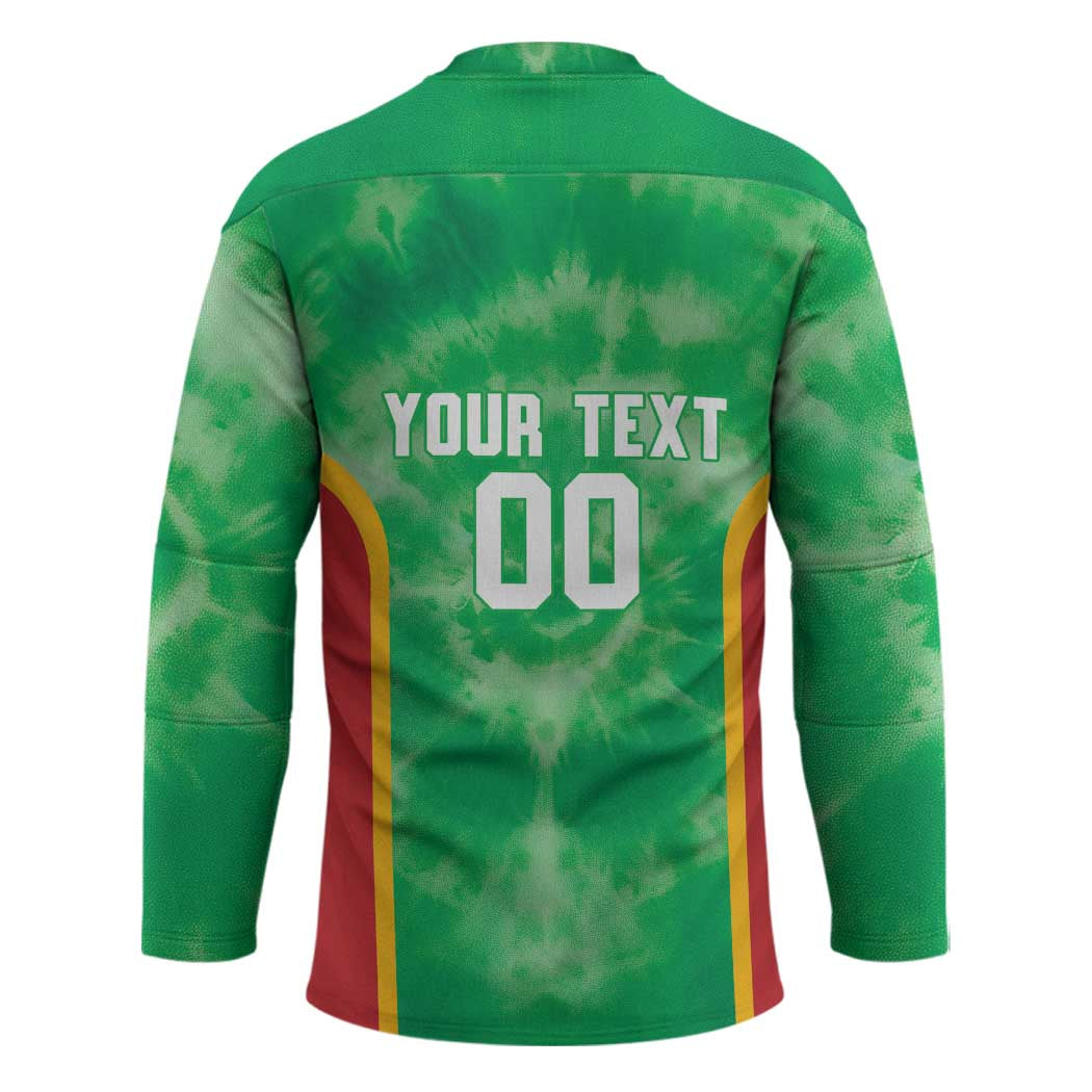 Lithuania Tie Dye Basketball Custom Hockey Jersey Lietuva Skeleton Green - Wonder Print Shop