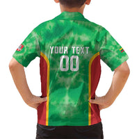 Lithuania Tie Dye Basketball Custom Kid Hawaiian Shirt Lietuva Skeleton Green - Wonder Print Shop
