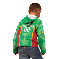 Lithuania Tie Dye Basketball Custom Kid Hoodie Lietuva Skeleton Green - Wonder Print Shop