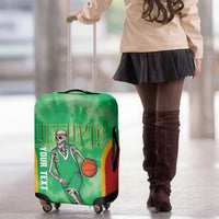 Lithuania Tie Dye Basketball Custom Luggage Cover Lietuva Skeleton Green - Wonder Print Shop