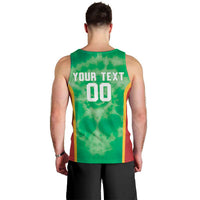 Lithuania Tie Dye Basketball Custom Men Tank Top Lietuva Skeleton Green - Wonder Print Shop