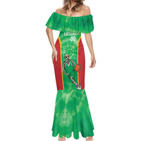 Lithuania Tie Dye Basketball Custom Mermaid Dress Lietuva Skeleton Green - Wonder Print Shop