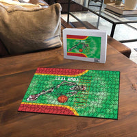 Lithuania Tie Dye Basketball Custom Puzzle Lietuva Skeleton Green - Wonder Print Shop