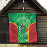 Lithuania Tie Dye Basketball Custom Quilt Lietuva Skeleton Green - Wonder Print Shop