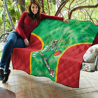 Lithuania Tie Dye Basketball Custom Quilt Lietuva Skeleton Green - Wonder Print Shop