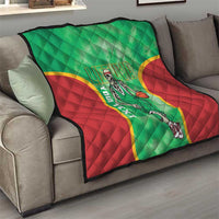 Lithuania Tie Dye Basketball Custom Quilt Lietuva Skeleton Green - Wonder Print Shop