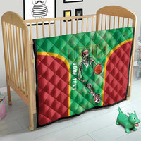 Lithuania Tie Dye Basketball Custom Quilt Lietuva Skeleton Green - Wonder Print Shop