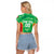 Lithuania Tie Dye Basketball Custom Raglan Cropped T Shirt Lietuva Skeleton Green - Wonder Print Shop
