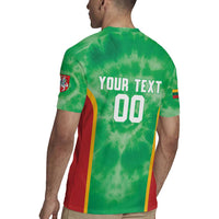 Lithuania Tie Dye Basketball Custom Rugby Jersey Lietuva Skeleton Green - Wonder Print Shop