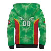 Lithuania Tie Dye Basketball Custom Sherpa Hoodie Lietuva Skeleton Green - Wonder Print Shop