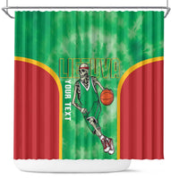 Lithuania Tie Dye Basketball Custom Shower Curtain Lietuva Skeleton Green - Wonder Print Shop