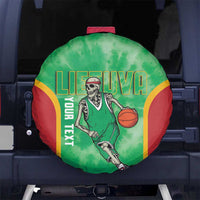 Lithuania Tie Dye Basketball Custom Spare Tire Cover Lietuva Skeleton Green - Wonder Print Shop