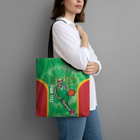 Lithuania Tie Dye Basketball Custom Tote Bag Lietuva Skeleton Green - Wonder Print Shop