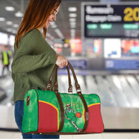 Lithuania Tie Dye Basketball Custom Travel Bag Lietuva Skeleton Green - Wonder Print Shop