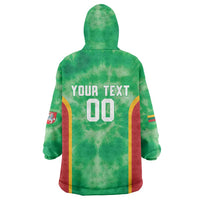 Lithuania Tie Dye Basketball Custom Wearable Blanket Hoodie Lietuva Skeleton Green - Wonder Print Shop