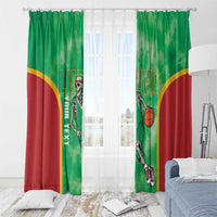 Lithuania Tie Dye Basketball Custom Window Curtain Lietuva Skeleton Green - Wonder Print Shop
