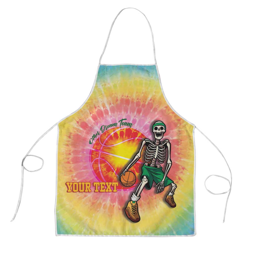 Lithuania Basketball Custom Apron 100th Anniversary Skeleton Colorful Tie Dye - Wonder Print Shop