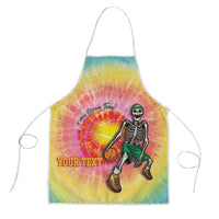 Lithuania Basketball Custom Apron 100th Anniversary Skeleton Colorful Tie Dye - Wonder Print Shop