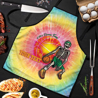 Lithuania Basketball Custom Apron 100th Anniversary Skeleton Colorful Tie Dye - Wonder Print Shop
