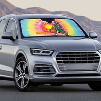 Lithuania Basketball Custom Auto Sun Shade 100th Anniversary Skeleton Colorful Tie Dye - Wonder Print Shop