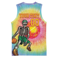 Lithuania Basketball Custom Basketball Jersey 100th Anniversary Skeleton Colorful Tie Dye - Wonder Print Shop