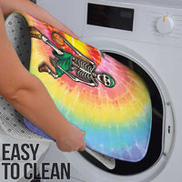 Lithuania Basketball Custom Bathroom Set 100th Anniversary Skeleton Colorful Tie Dye - Wonder Print Shop