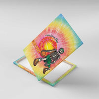 Lithuania Basketball Custom Canvas Wall Art 100th Anniversary Skeleton Colorful Tie Dye - Wonder Print Shop